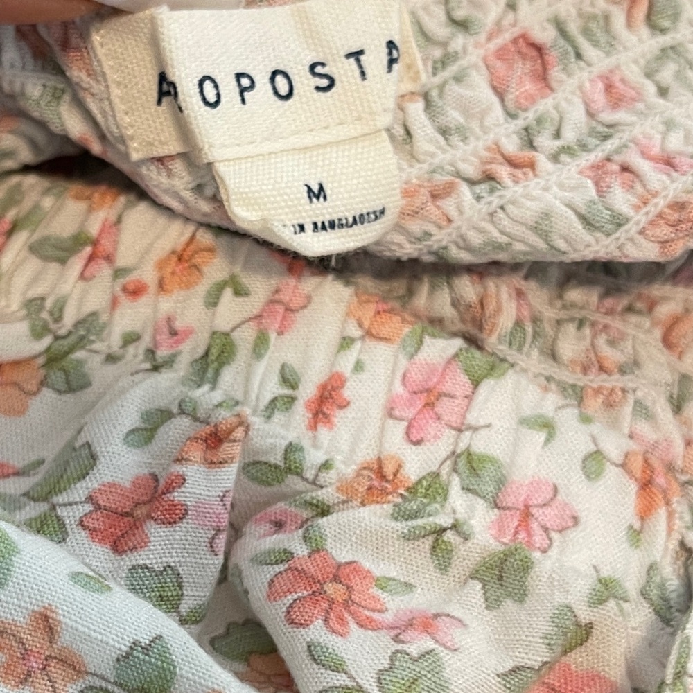 Aeropostale Womens Set Size Medium White Floral Crop Top and Shorts Two Piece - Picture 5 of 14
